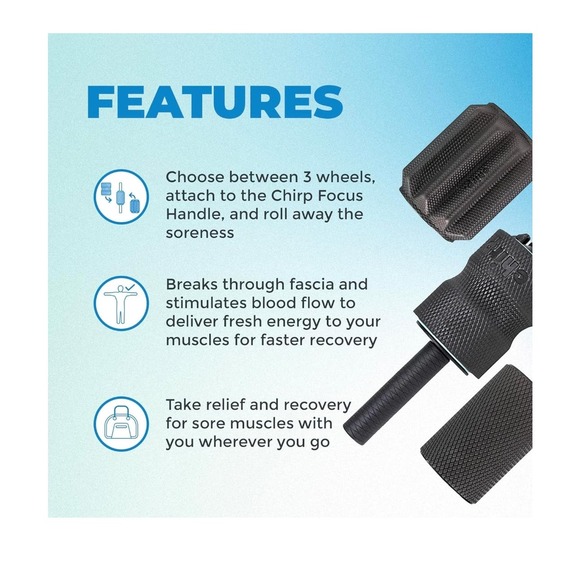 Chirp 3-in-1 Muscle Roller, Customizable Muscle Recovery Massager - Picture 5 of 10